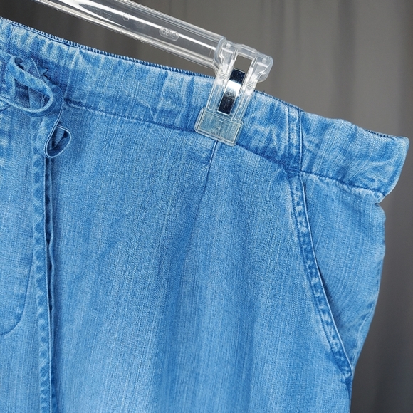 Side Stitch Los Angeles Lyocell Pants P1X Blue Jogger Drawstring Elastic Pullon - Picture 6 of 10